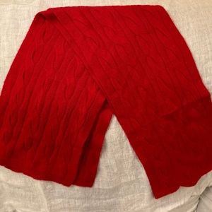 Talbots 100% cashmere red cable scarf - euc